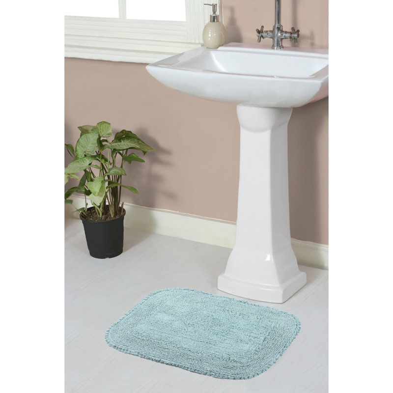 Maytham Bath Rug, Rectangle - 17" W x 24" L, Sky Blue