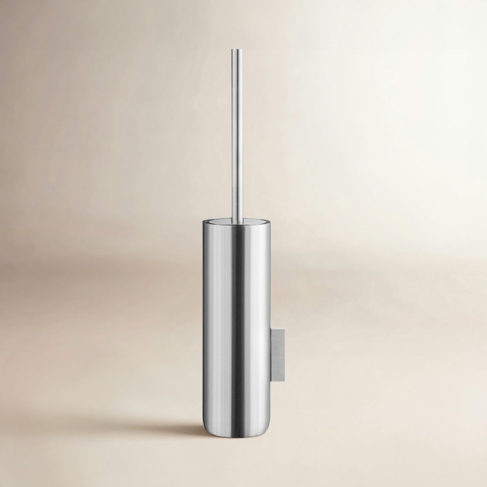 Modo Wall Mount Toilet Brush and Holder, Brushed Stainless Steel