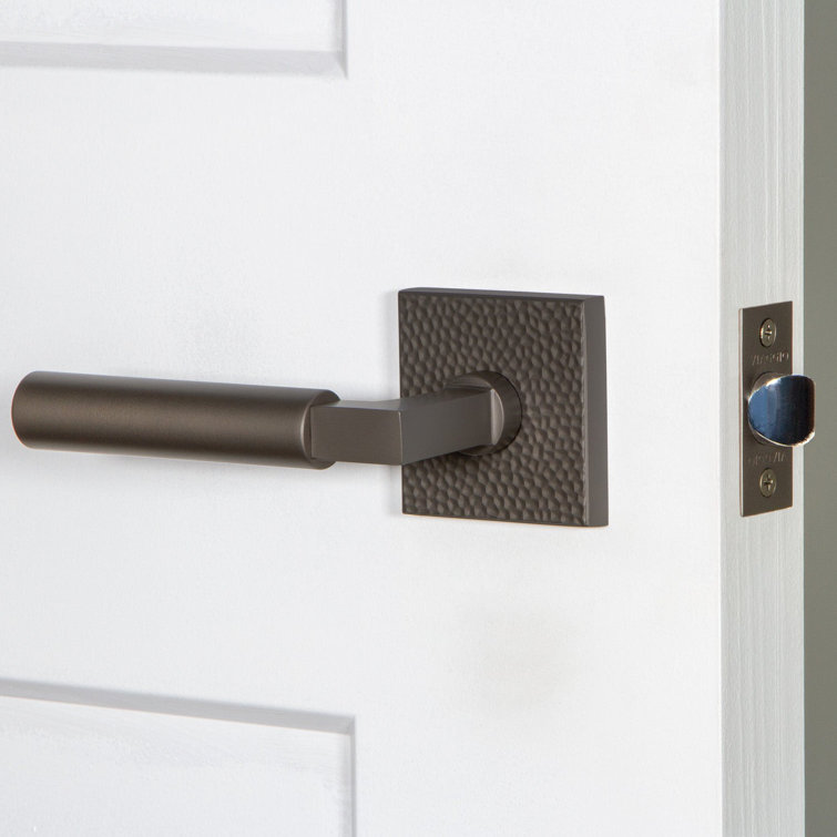 Viaggio Quadrato Hammered Rosette Double Dummy With Contempo Smooth Lever In Titanium Grey