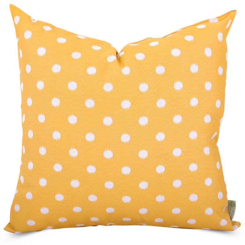 Ikat Dot Polka Dots Outdoor Reversible Throw Pillow, Citrus, Extra Large