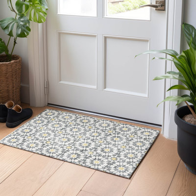Premium Machine Washable Tweedy Gray Rug