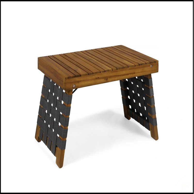Table d'appoint pliable Huntsville en bois d'acacia durable et conception portable pour une utilisation extérieure