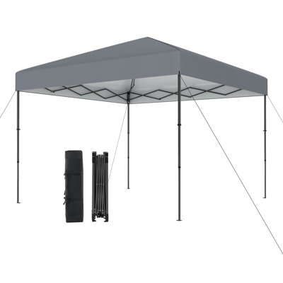 300 X 295 Cm Pop Up Canopy Tent Blue Foldable Outdoor Sunshade Patio Shelter Gazebo