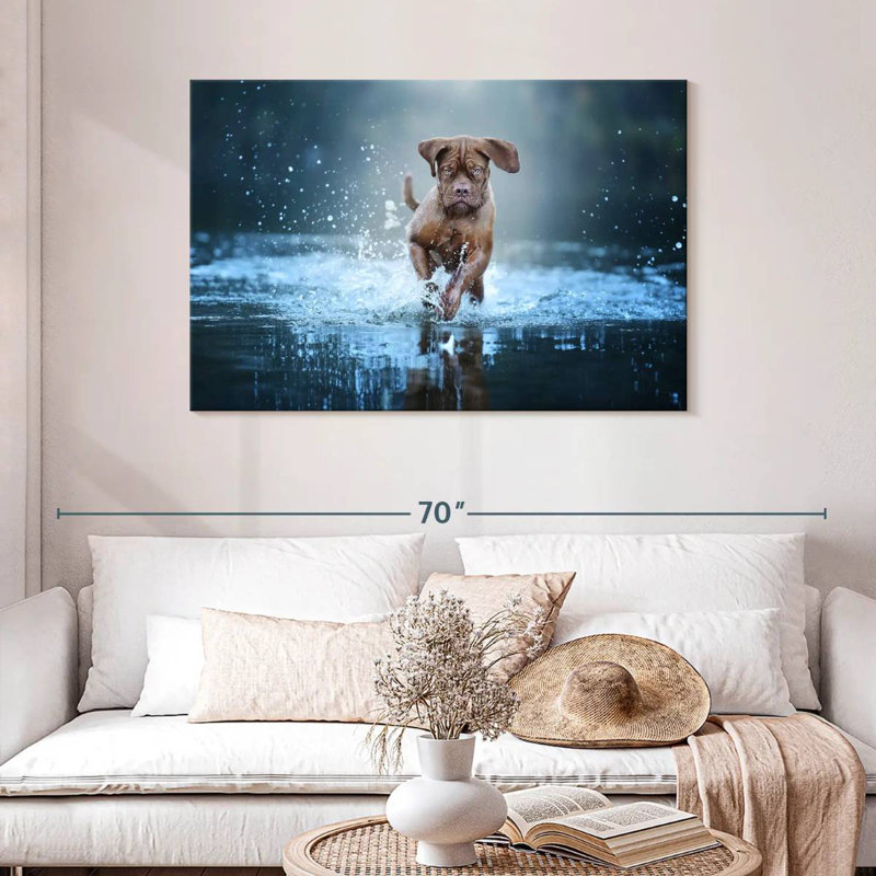 Brampt Splashing Mastiff Dog, 30" H x 45" W