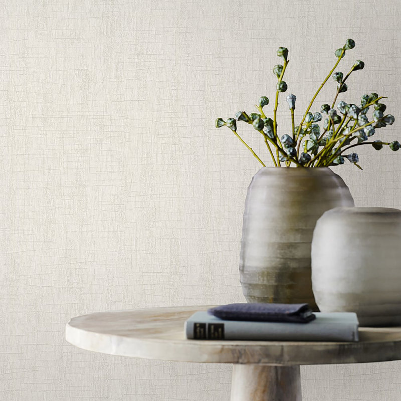 The Loft Collection Abstract Scored Effect Wallpaper Roll, Cream