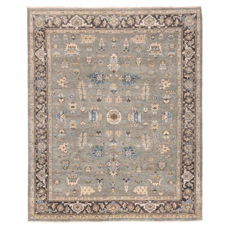 Tapis sarcelle Finest Agra Jaipur 7 pi 11 po x 9 pi 7 po