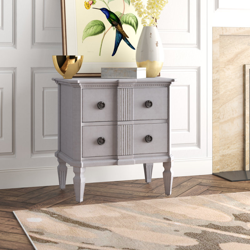 Ribbed Solid Wood Accent Chest