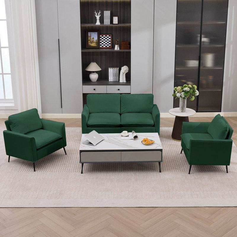 Causeuse en cuir TS Cat, Green, Green Faux Leather