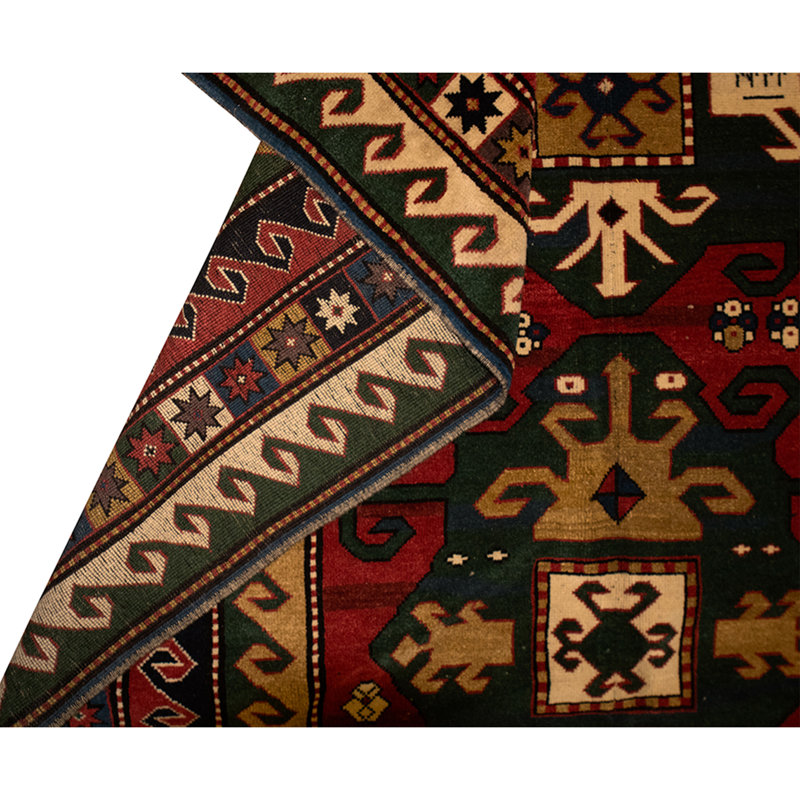 Hand Knotted Wool Area Rug in Multi