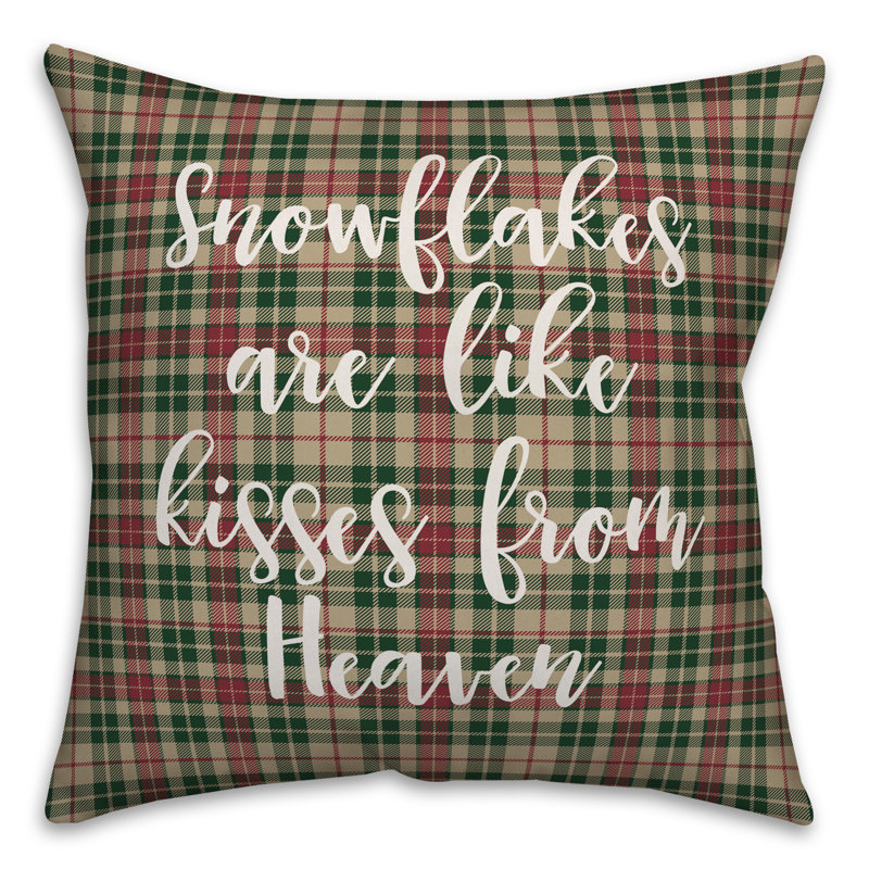 Coussin Snowflakes are Like Kisses From Heaven in Tartan, Coussin décoratif