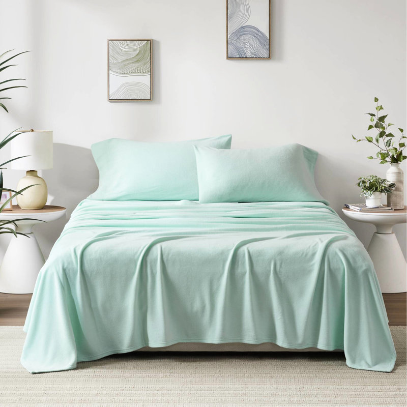 Drap simple TG 3 pièces - 100% molleton, ultra doux et confortable, boulochage, lavable à la machine, drap plat, taie d'oreiller ajustée, avec drap plat et draps