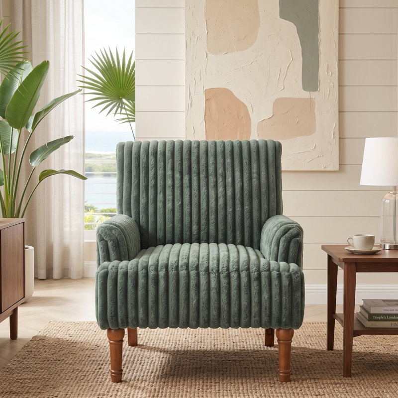 Fauteuil d'appoint en velours côtelé 30 po Aiden, Vert