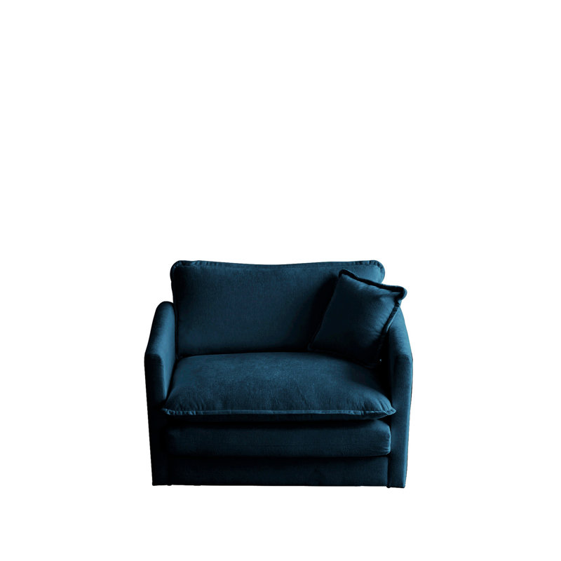 Siège de salon en tissu chenille bleu