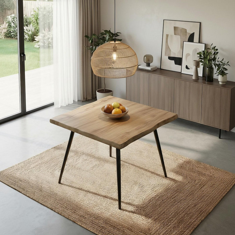 Calantha Metal Base Dining Table, 29.5”H x 31.5”L x 31.5”W