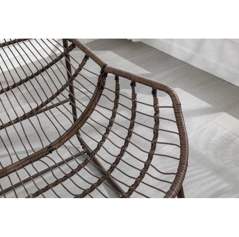 Chaise berçante d'extérieur en rotin, Orange