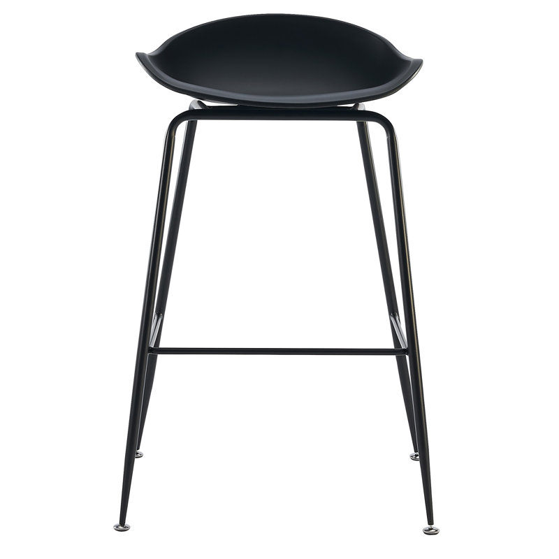 Counter Stool with Metal Frame, Black, 28." 