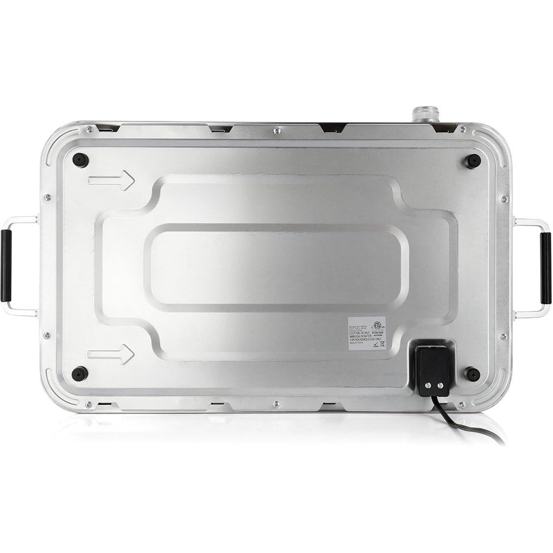 Buffet électrique 3 en 1 avec plateau chauffant Megachef, réchaud en acier inoxydable avec trois plateaux de 2,63 pte et une plaque de cuisson de 8,6 pte