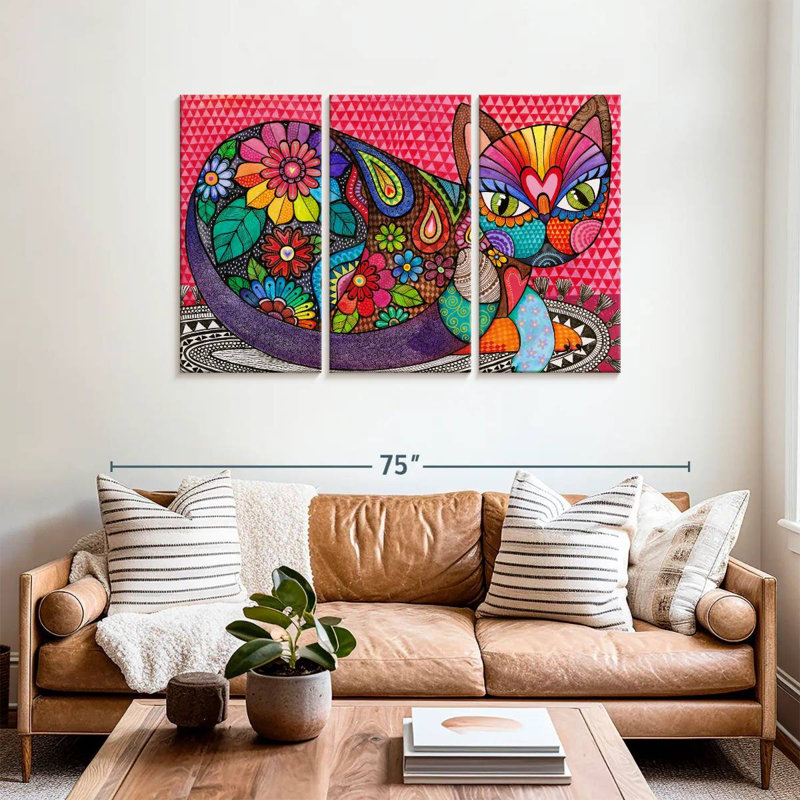Brampt Flower Cat, 36" H x 57" W