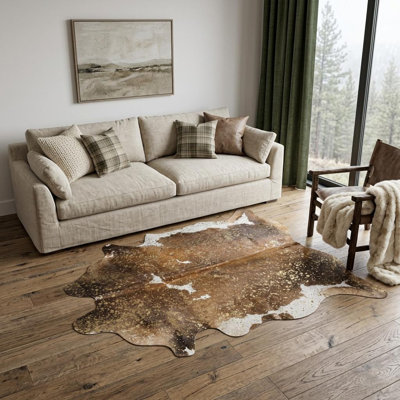 Tapis en cuir de vache novateur Houchin