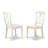 3 Piece Modern Dining Table Set Contains a Square Wooden Table and 2 Dining Chairs, Linen White-1722365112