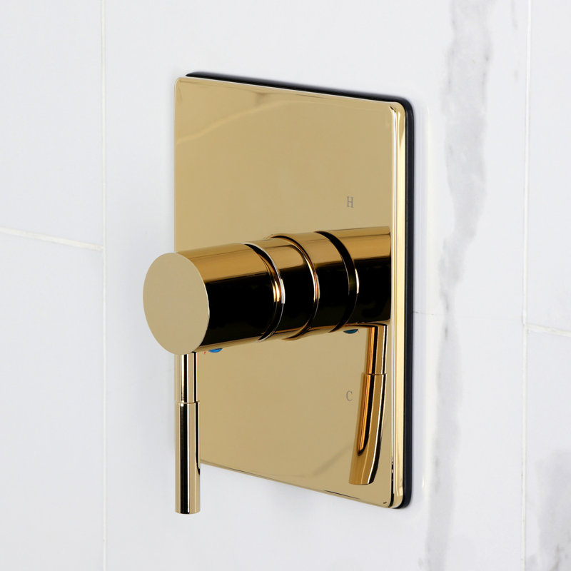 Robinet de baignoire à pression équilibrée à poignée simple Kingston Brass Concord, Polished Brass