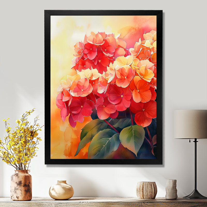 Achenbach - art mural floral, Noir, noir, noir, noir, H 20 po x l 12 po, Reproduction encadrée sans passe-partout