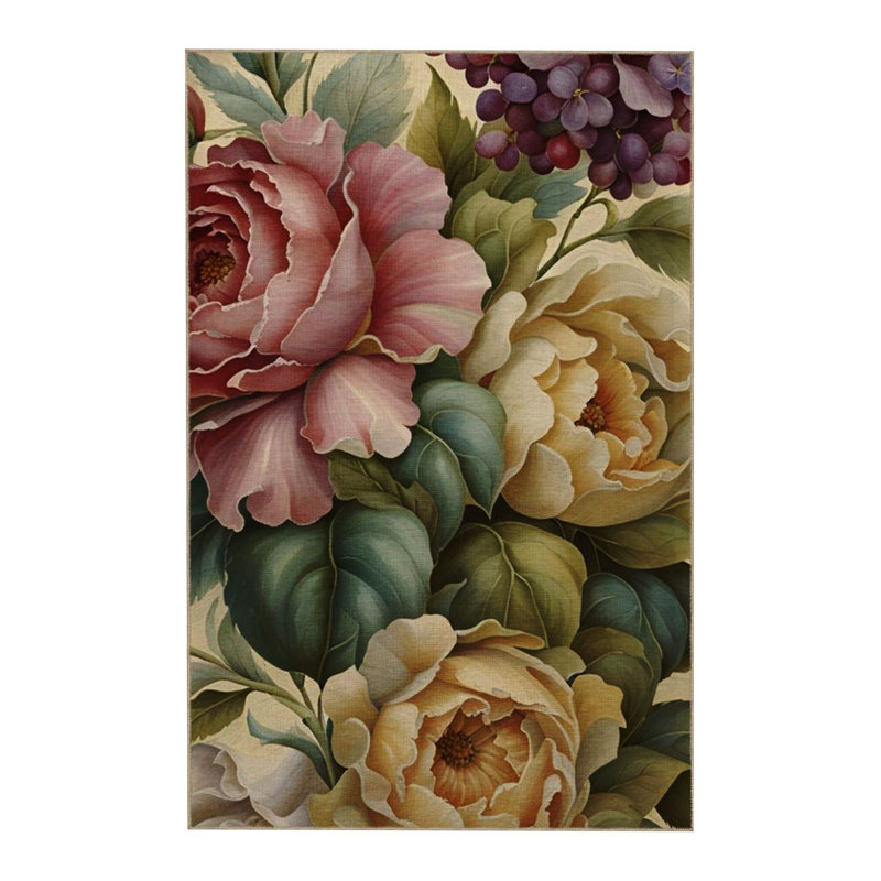 Tapis décoratif lavande lavable à la machine, Tapis de couloir 3 pi 3 po x 9 pi 10 po