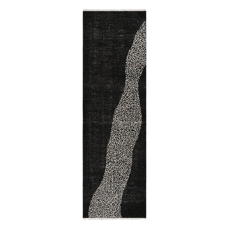 Distressed Homage Abstract Area Rug, Runner 3' x 12'