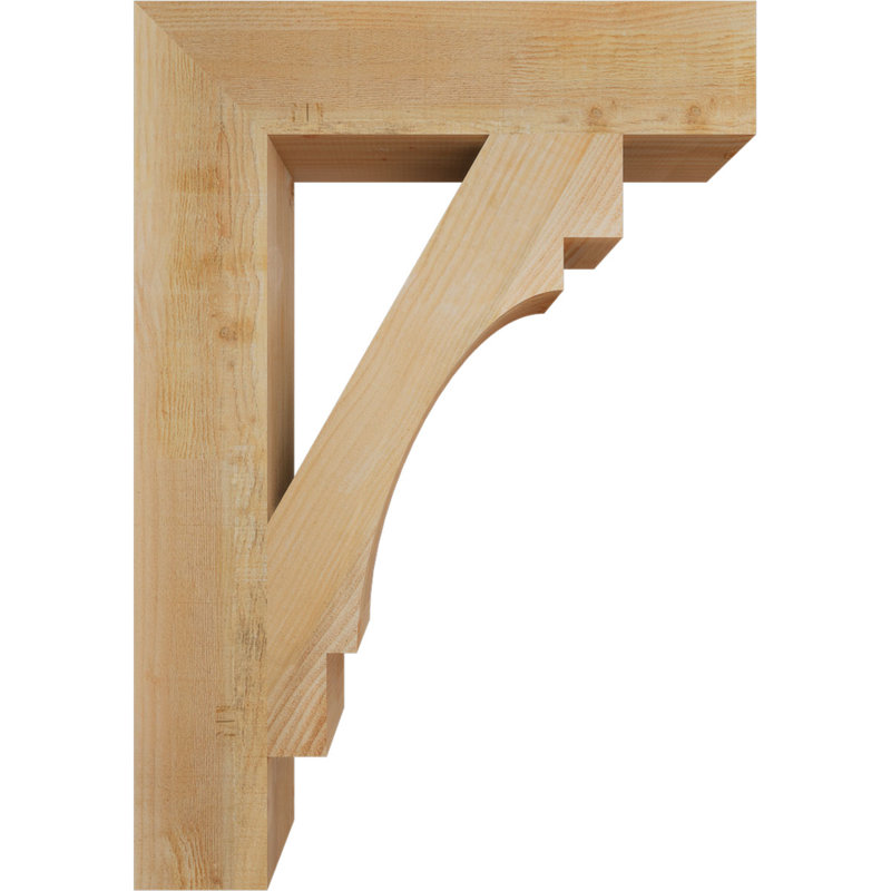 Merced H W D Wood Bracket / Corbel, 40" H x 6" W x 28" D, Douglas Fir (Rough Sawn)