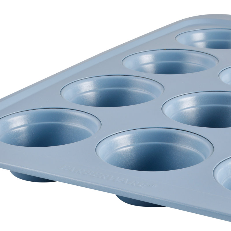 Farberware Easy Solutions Nonstick Bakeware 12-Cup Muffin Pan, Blue