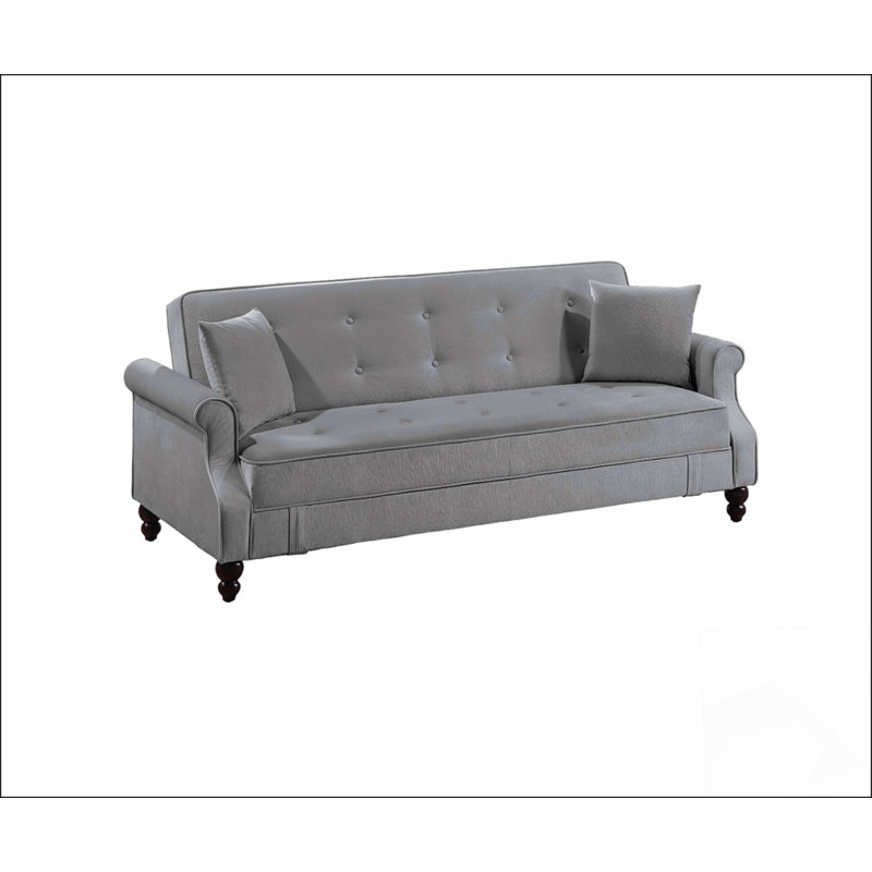 Canapé réglable contemporain en tissu gris brûlé, Gris