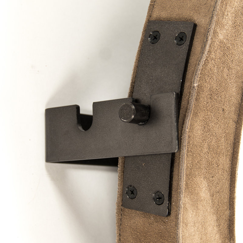 Pendre Flat Suede Wall Mirror, 29.5" H x 29.5" W
