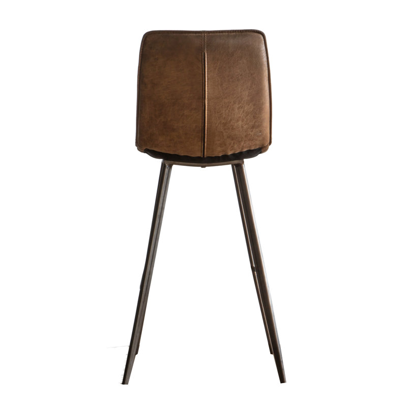 Catanzaro Upholstered Counter Stool with Metal Frame, Brown