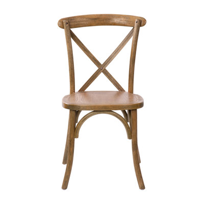 Arquit Stackable Cross-Back Wooden Bistro Chair