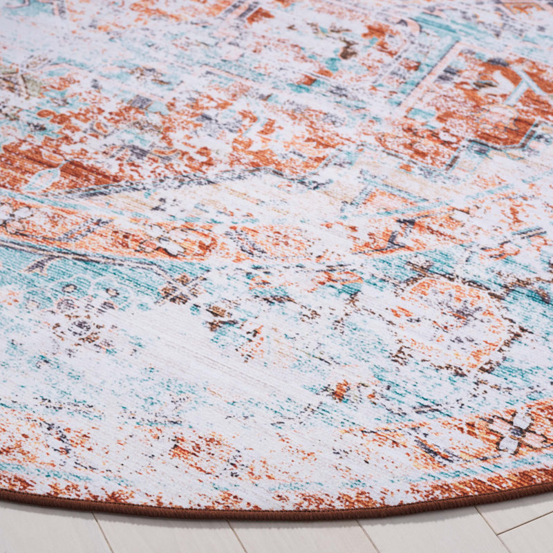 Pasqua Performance Machine Washable Oriental Rug, Round 6'