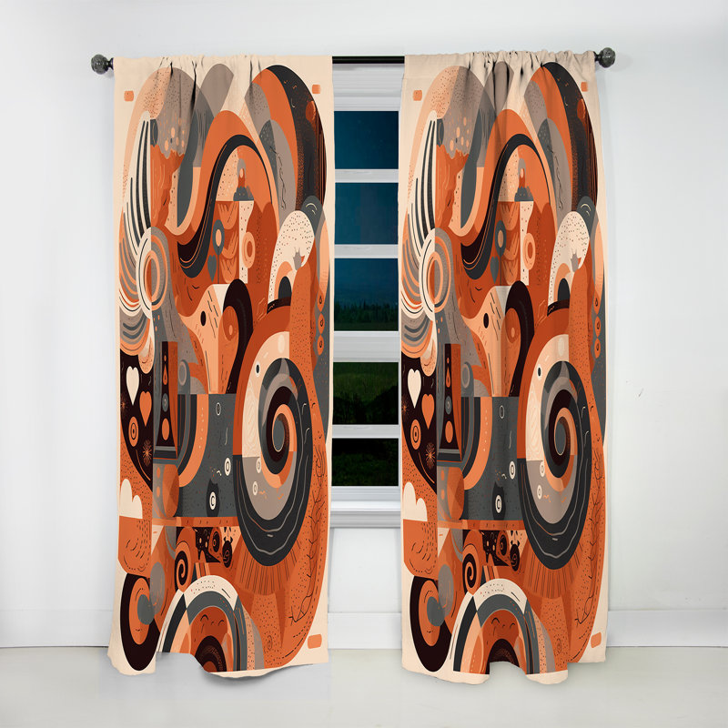Deiondre - Evolving Abstractions IV - Rideau moderne en velours - obscurcissant - 1 panneau, L 52 po x L 120 po