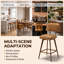 Swivel Upholstered Counter Stool with Metal Frame-437404462