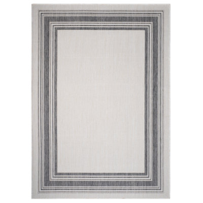Tapis rayé ivoire intérieur / extérieur Alexanndra