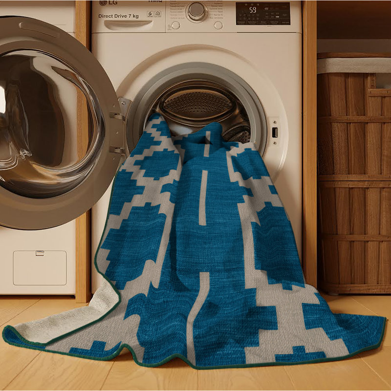 Tapis vert en treillis lavable à la machine, Rond 4 pi