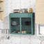 Armoire de rangement murale avec portes en verre trempé-394275518