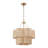 6-Light Scalloped Rattan Drum Chandelier-555301173
