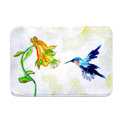 Hummingbird & Yellow Flower Bath Mat