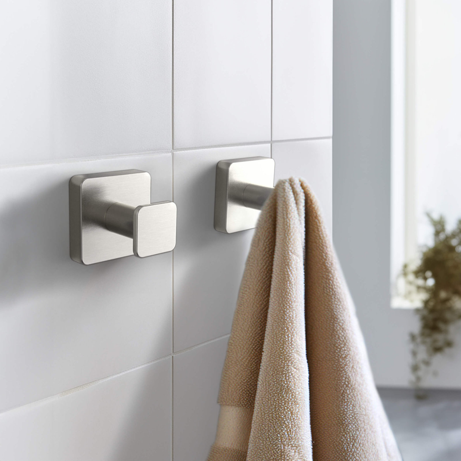 Blaze Wall Mounted Robe Hook, Brushed Nickel