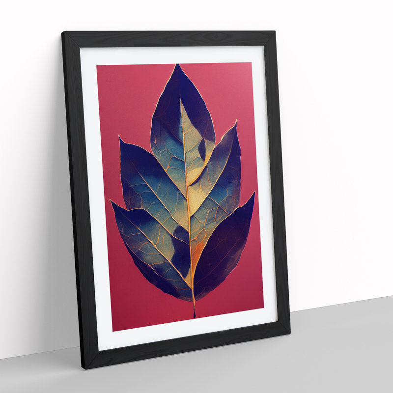 The Entrancing Leaf - Single Picture Frame Print, 64cm H x 46cm W x 2cm D, Black