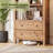 3-Shelf Solid Wood Bookcase with Drawers