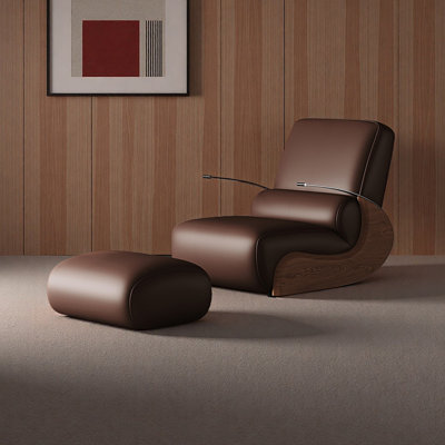 Chaise berçante de salon en similicuir