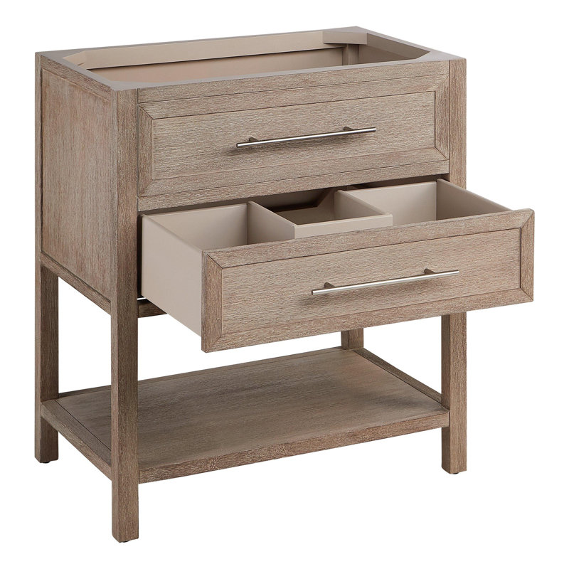 30" Robertson Single Bathroom Vanity Set with Rectangular Undermount Sink, Arctic White Quartz, Single-Hole Centered