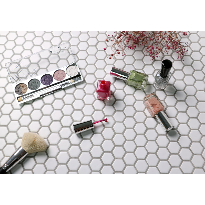 Value Series 1" x 1" Porcelain Mosaic Wall and Floor Tile, White
