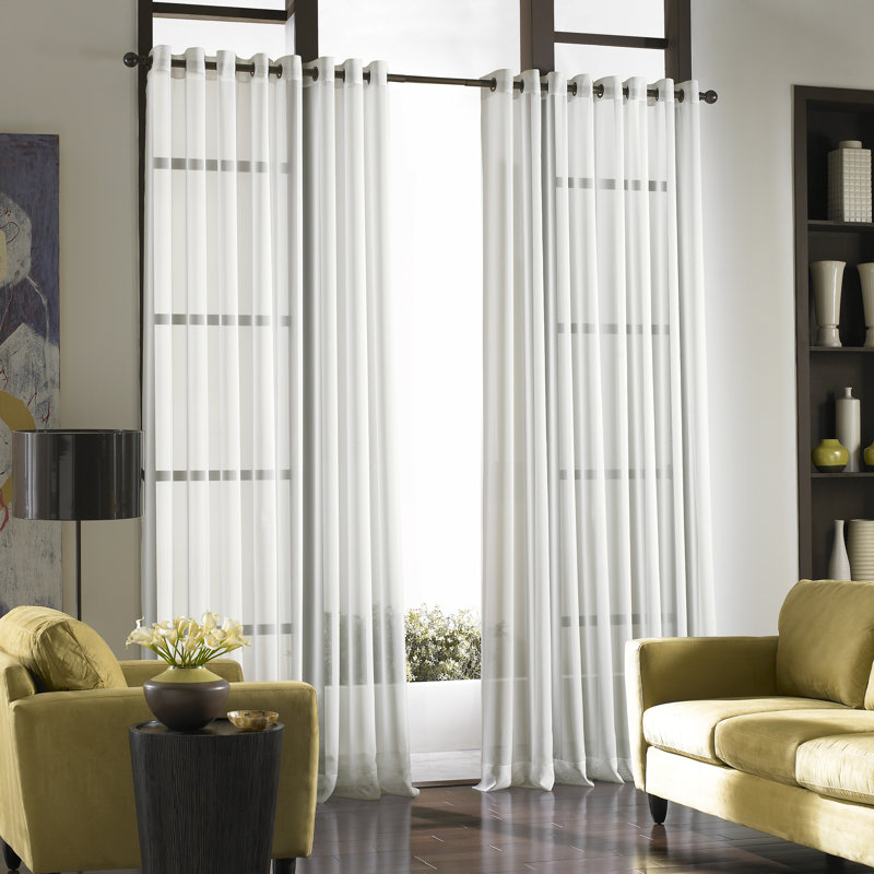 Panneau de rideau simple diaphane avec œillets Curtainworks, Blanc hivernal, l 59 po x L 95 po