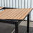 Cenka Outdoor Patio Aluminum Black and Brown Extendable Dining Table
